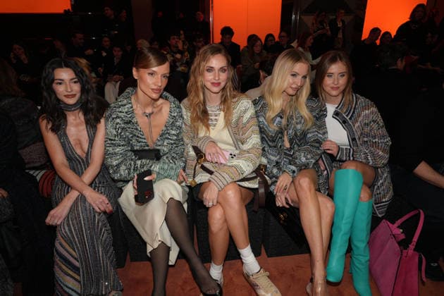 Mailand Fashion Week, Gäste der Missoni Modenschau Milano Fashion Week - Women F W 26-27 Missoni Fashion Show Front Row Milan, Italy Alexandra Pereira;Viky Rader;Chiara Ferragni;Leonie Hanne;Valentina Ferragni Milano Fashion Week - Women F W 26-27 Missoni Fashion Show Front Row Milan, Italy 25th February 2026 SGPItalia id 134528_001 * Not Exclusive  Copyright: xMarcoxErbax