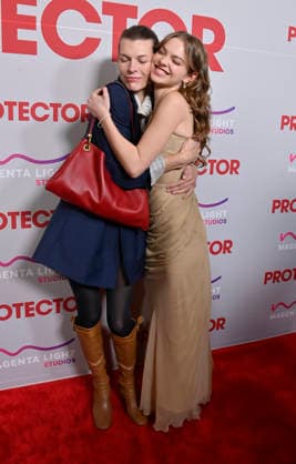 Cast members Milla Jovovich (L) and Isabel Myers attend the premiere of the motion picture mystery thriller Protector at the AMC The Grove in Los Angeles on Wednesday, February 25, 2026. Storyline: The action movie stars Milla Jovovich as a former war hero rescuing her kidnapped daughter from a trafficking ring.  LAP2026022510 JIMxRUYMEN