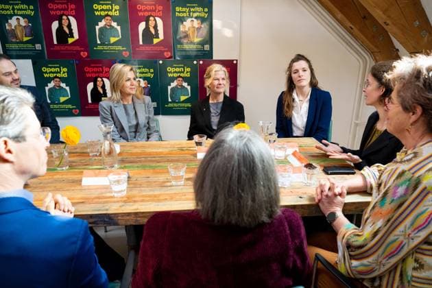 26-02-2026 Amsterdam Queen Maxima visited the Takecarebnb Foundation, an organization which aims to give refugees awaiting housing a good start in the Netherlands, in Amsterdam. Â  Copyright: xPPEx