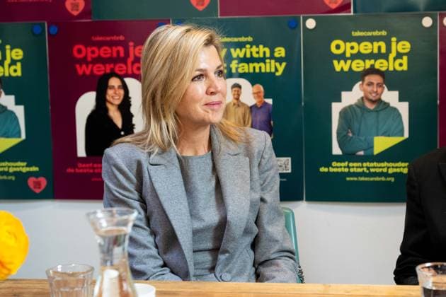 26-02-2026 Amsterdam Queen Maxima visited the Takecarebnb Foundation, an organization which aims to give refugees awaiting housing a good start in the Netherlands, in Amsterdam. Â  Copyright: xPPEx