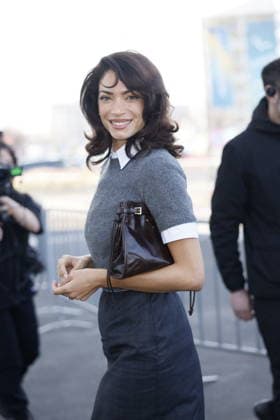 MFW - Prada Outside Elodie at the Prada fashion show during the Milan Menswear Fall Winter 2026 2027 Fashion Week on February 26, 2026 in Milan, Italy. Photo by Marco Piovanotto ABACAPRESS.COM Milan Italy  Copyright: xPiovanottoxMarco ABACAx