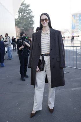 MFW - Prada Outside Caitlin Clark at the Prada fashion show during the Milan Menswear Fall Winter 2026 2027 Fashion Week on February 26, 2026 in Milan, Italy. Photo by Marco Piovanotto ABACAPRESS.COM Milan Italy  Copyright: xPiovanottoxMarco ABACAx