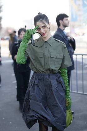 MFW - Prada Outside Benedetta Porcaroli at the Prada fashion show during the Milan Menswear Fall Winter 2026 2027 Fashion Week on February 26, 2026 in Milan, Italy. Photo by Marco Piovanotto ABACAPRESS.COM Milan Italy  Copyright: xPiovanottoxMarco ABACAx