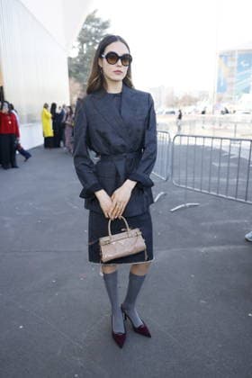 MFW - Prada Outside Eileen Gu at the Prada fashion show during the Milan Menswear Fall Winter 2026 2027 Fashion Week on February 26, 2026 in Milan, Italy. Photo by Marco Piovanotto ABACAPRESS.COM Milan Italy  Copyright: xPiovanottoxMarco ABACAx