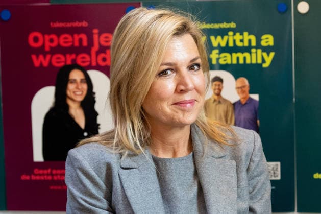 Queen Maxima visits the Takecarebnb Foundation. Amsterdam, the Netherlands. 26 Feb 2026 Queen Maxima during a working visit to the Takecarebnb foundation, winner of an Apple of Orange. The foundation helps status holders integrate by temporarily placing them with Dutch host families. Amsterdam Nederland  Copyright: xMischaxSchoemakerx