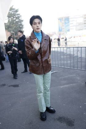 MFW - Prada Outside Wooyoung at the Prada fashion show during the Milan Womenswear Fall Winter 2026 2027 Fashion Week on February 26, 2026 in Milan, Italy. Photo by Marco Piovanotto ABACAPRESS.COM Milan Italy  Copyright: xPiovanottoxMarco ABACAx