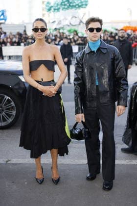 MFW - Prada Outside George Tabor-King, Evie Mercer at the Prada fashion show during the Milan Womenswear Fall Winter 2026 2027 Fashion Week on February 26, 2026 in Milan, Italy. Photo by Marco Piovanotto ABACAPRESS.COM Milan Italy  Copyright: xPiovanottoxMarco ABACAx