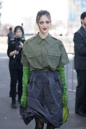 MFW - Prada Outside Benedetta Porcaroli at the Prada fashion show during the Milan Womenswear Fall Winter 2026 2027 Fashion Week on February 26, 2026 in Milan, Italy. Photo by Marco Piovanotto ABACAPRESS.COM Milan Italy  Copyright: xPiovanottoxMarco ABACAx