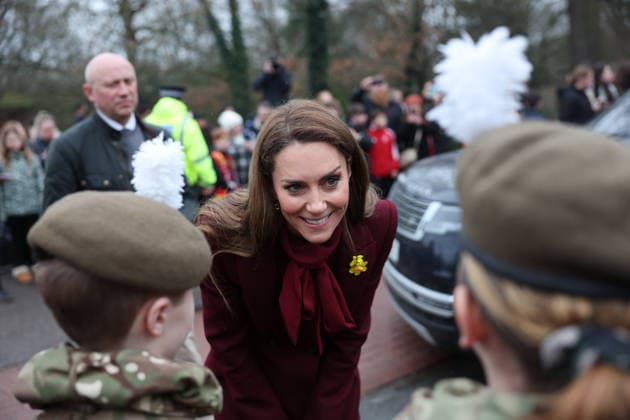 . 26 02 2026. Newtown , United Kingdom. Prince William and Kate Middleton, the Prince and Princess of Wales, during a visit to Newtown in Wales, United Kingdom.  xStephenxLockx xi-Imagesx IIM-26597-0037