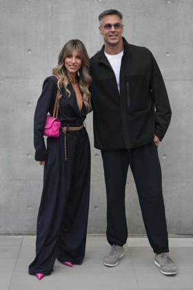 Milan, Milan Women s Fashion Week: Fall Winter 2026 27 - Women s Fashion, Fall Winter 2026 27 - Emporio Armani fashion show - arrivals in the photo: Athina Oikonomakou and Bruno Cerella  Copyright: x xipa-agency.netx xRiccardoxGIordanox IPA_Agency_IPA72059772