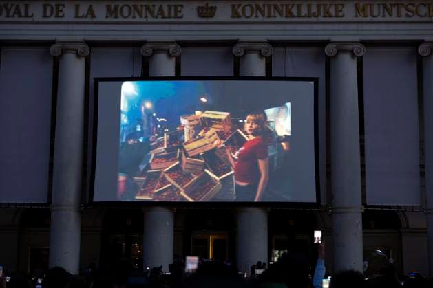 Angele new clip presentation BRUSSELS, BELGIUM - FEBRUARY 25 : Singer Angele unveils her new single What You Want in collaboration with the French electro duo Justice.The music video is projected as a preview onto the façade of the T heatre Royal de la Monnaie . pictured on February 25, 2026 in Brussels, Belgium, 25 02 2026 Brussels Belgium  Copyright: xXpix