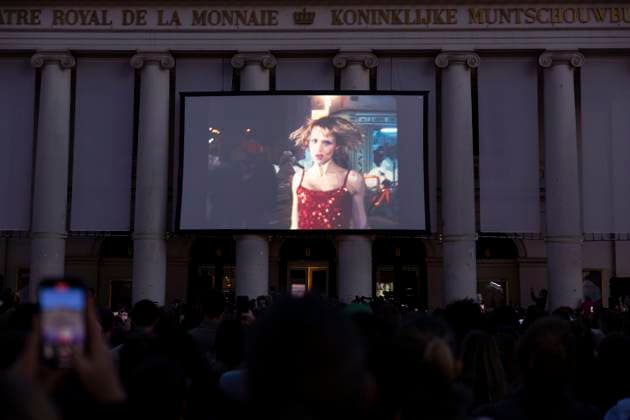 Angele new clip presentation BRUSSELS, BELGIUM - FEBRUARY 25 : Singer Angele unveils her new single What You Want in collaboration with the French electro duo Justice.The music video is projected as a preview onto the façade of the T heatre Royal de la Monnaie . pictured on February 25, 2026 in Brussels, Belgium, 25 02 2026 Brussels Belgium  Copyright: xXpix