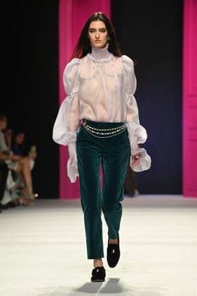 Milan, Milan Women s Fashion Week: Fall Winter 2026 27 - Women s Fashion, Fall Winter 2026 27 - Genny fashion show - catwalk in the photo: Model  Copyright: xRiccardoxGiordanox xipa-agency.netx xRiccardoxGIordanox IPA_Agency_IPA72060583