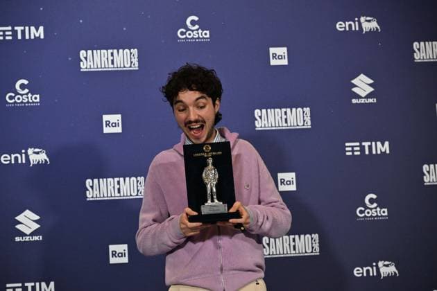 Foto IPP Felice De Martino Sanremo 26 02 2026 76° Festival della canzone italiana Nella foto: Premio Nuovo Imaie a Mazzariello Italy Photo Press World Copyright