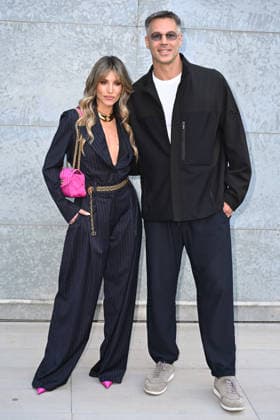 Milan, Milan Women s Fashion Week Fall Winter 2026 27 - Women s Fashion, Fall Winter 2026 27 - Emporio Armani fashion show - arrivals in the photo: Athina Oikonomakou, Bruno Cerella  Copyright: xSimonaxChiocciax xipa-agency.netx xFotosickix IPA_Agency_IPA72066803