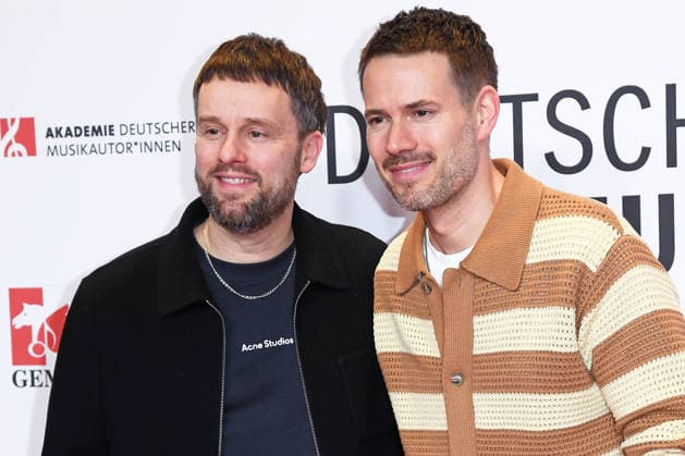 Revolverheld (Johannes Strate, Kristoffer Kris Hünecke) beim 17. DEUTSCHEN MUSIKAUTOR*INNENPREIS im The Ritz-Carlton in Berlin am 26.02.2026