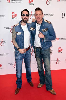 Alec Völkel und Sascha Vollmer von The BossHoss beim 17. Deutschen Musikautor*innenpreis der GEMA 2026 im Hotel The Ritz-Carlton. Berlin, 26.02.2026