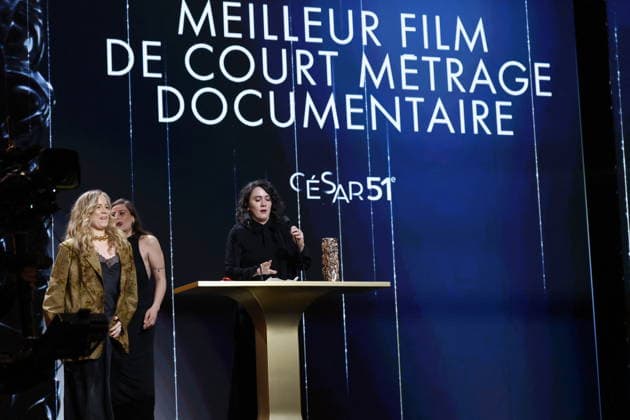 51st Cesar Ceremony Margaux Fournier with the Best Documentary Short Film Cesar Award for Movie Au Bain Des Dames during the 51st Cesar Film Awards held at l Olympia on February 26, 2026, in Paris, France. Photo by Nasser Berzane ABACAPRESS.COM Paris France  Copyright: xBerzanexNasser ABACAx