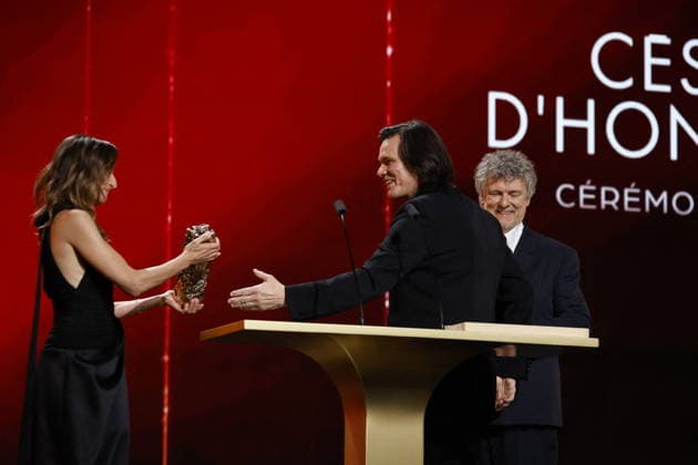 51st Cesar Ceremony Camille Cottin and Jim Carrey with the Honorary Cesar Award during 51st Cesar Film Awards held at l Olympia on February 26, 2026, in Paris, France. Photo by Nasser Berzane ABACAPRESS.COM Paris France  Copyright: xBerzanexNasser ABACAx