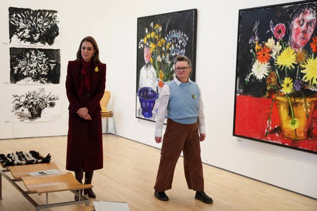 The Prince and Princess of Wales visit Oriel Davies The Prince and Princess of Wales visit Oriel Davies, a public contemporary art gallery, to see a project funded by the Alexandra Reinhardt Memorial Award, in Newtown, Powys, UK, on the 26th February 2026. Picture by Phil Noble WPA-Pool Newtown Oriel Davies Powys United Kingdom 