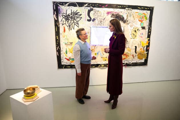 The Prince and Princess of Wales visit Oriel Davies The Prince and Princess of Wales visit Oriel Davies, a public contemporary art gallery, to see a project funded by the Alexandra Reinhardt Memorial Award, in Newtown, Powys, UK, on the 26th February 2026. Picture by Phil Noble WPA-Pool Newtown Oriel Davies Powys United Kingdom 