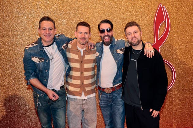Sascha Vollmer, Johannes Strate, Alec Völkel und Kristoffer Hünecke beim 17. Deutschen Musikautor*innenpreis der GEMA 2026 im Hotel The Ritz-Carlton. Berlin, 26.02.2026
