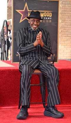 Actor and director Bill Duke (L) savors the moment during an unveiling ceremony honoring him with the 2,837th star on the Hollywood Walk of Fame in Los Angeles on Thursday, February 26, 2026.  LAP202602261922 JIMxRUYMEN