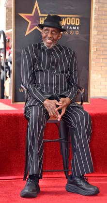 Actor and director Bill Duke (L) savors the moment during an unveiling ceremony honoring him with the 2,837th star on the Hollywood Walk of Fame in Los Angeles on Thursday, February 26, 2026.  LAP2026022623 JIMxRUYMEN