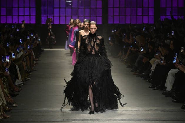 Milan, Milan Women s Fashion Week Fall Winter 2026 27 - Women s Fashion, Fall Winter 2026 27 - Roberto Cavalli fashion show - catwalk in the photo: model  Copyright: xSimonaxChiocciax xipa-agency.netx xFotosickix IPA_Agency_IPA72074315