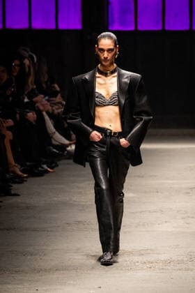 Roberto Cavalli fashion show during the Milan Fashion Week - Womenswear Fall Winter 2026 2027 in Milan, Italy, on 24 February 2026. A model walks the runway at Roberto Cavalli fashion show during the Milan Fashion Week - Womenswear Fall Winter 2026 2027 in Milan, Italy, on 24 February 2026., Credit:Stefano Costantino TTL Avalon Italy, Milan  Copyright: xStefanoxCostantinoxTTLx xAvalonx 1078564359