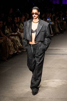 Roberto Cavalli fashion show during the Milan Fashion Week - Womenswear Fall Winter 2026 2027 in Milan, Italy, on 24 February 2026. A model walks the runway at Roberto Cavalli fashion show during the Milan Fashion Week - Womenswear Fall Winter 2026 2027 in Milan, Italy, on 24 February 2026., Credit:Stefano Costantino TTL Avalon Italy, Milan  Copyright: xStefanoxCostantinoxTTLx xAvalonx 1078564622