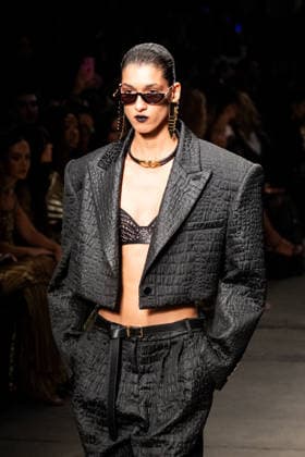 Roberto Cavalli fashion show during the Milan Fashion Week - Womenswear Fall Winter 2026 2027 in Milan, Italy, on 24 February 2026. A model walks the runway at Roberto Cavalli fashion show during the Milan Fashion Week - Womenswear Fall Winter 2026 2027 in Milan, Italy, on 24 February 2026., Credit:Stefano Costantino TTL Avalon Italy, Milan  Copyright: xStefanoxCostantinoxTTLx xAvalonx 1078564636