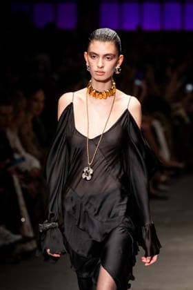 Roberto Cavalli fashion show during the Milan Fashion Week - Womenswear Fall Winter 2026 2027 in Milan, Italy, on 24 February 2026. A model walks the runway at Roberto Cavalli fashion show during the Milan Fashion Week - Womenswear Fall Winter 2026 2027 in Milan, Italy, on 24 February 2026., Credit:Stefano Costantino TTL Avalon Italy, Milan  Copyright: xStefanoxCostantinoxTTLx xAvalonx 1078564746