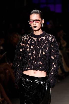 Roberto Cavalli fashion show during the Milan Fashion Week - Womenswear Fall Winter 2026 2027 in Milan, Italy, on 24 February 2026. A model walks the runway at Roberto Cavalli fashion show during the Milan Fashion Week - Womenswear Fall Winter 2026 2027 in Milan, Italy, on 24 February 2026., Credit:Stefano Costantino TTL Avalon Italy, Milan  Copyright: xStefanoxCostantinoxTTLx xAvalonx 1078564877