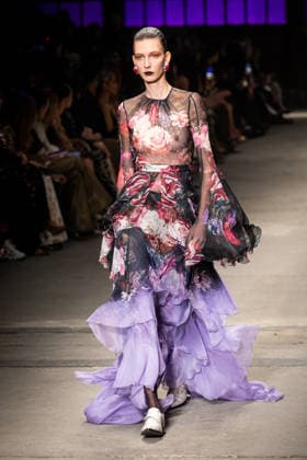 Roberto Cavalli fashion show during the Milan Fashion Week - Womenswear Fall Winter 2026 2027 in Milan, Italy, on 24 February 2026. A model walks the runway at Roberto Cavalli fashion show during the Milan Fashion Week - Womenswear Fall Winter 2026 2027 in Milan, Italy, on 24 February 2026., Credit:Stefano Costantino TTL Avalon Italy, Milan  Copyright: xStefanoxCostantinoxTTLx xAvalonx 1078565288