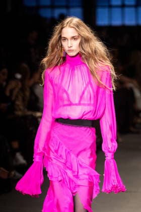 Roberto Cavalli fashion show during the Milan Fashion Week - Womenswear Fall Winter 2026 2027 in Milan, Italy, on 24 February 2026. A model walks the runway at Roberto Cavalli fashion show during the Milan Fashion Week - Womenswear Fall Winter 2026 2027 in Milan, Italy, on 24 February 2026., Credit:Stefano Costantino TTL Avalon Italy, Milan  Copyright: xStefanoxCostantinoxTTLx xAvalonx 1078565405