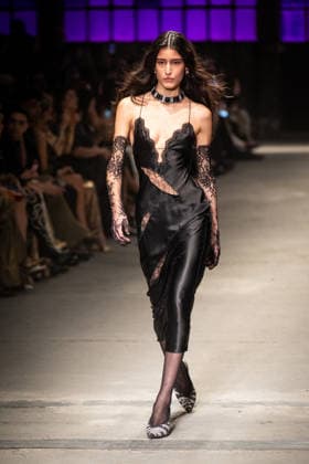 Roberto Cavalli fashion show during the Milan Fashion Week - Womenswear Fall Winter 2026 2027 in Milan, Italy, on 24 February 2026. A model walks the runway at Roberto Cavalli fashion show during the Milan Fashion Week - Womenswear Fall Winter 2026 2027 in Milan, Italy, on 24 February 2026., Credit:Stefano Costantino TTL Avalon Italy, Milan  Copyright: xStefanoxCostantinoxTTLx xAvalonx 1078565465