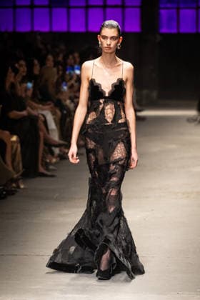 Roberto Cavalli fashion show during the Milan Fashion Week - Womenswear Fall Winter 2026 2027 in Milan, Italy, on 24 February 2026. A model walks the runway at Roberto Cavalli fashion show during the Milan Fashion Week - Womenswear Fall Winter 2026 2027 in Milan, Italy, on 24 February 2026., Credit:Stefano Costantino TTL Avalon Italy, Milan  Copyright: xStefanoxCostantinoxTTLx xAvalonx 1078565494
