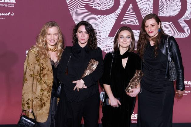 51st Cesar Awards - Fouquet s Dinner Margaux Fournier, Laureen Bolton and Audrey Smadja Iritz posing upon arrival at the Gala Dinner following the 51st Cesar Awardsceremony, held at the iconic Fouquet’s restaurant in Paris on February 26, 2026. Photo byDavid Boyer ABACAPRESS.COM Paris France  Copyright: xBoyerxDavid ABACAx