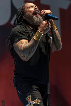 Sevendust perform at AO Arena Lajon Witherspoon of rock band Sevendust performs at AO Arena, Manchester, England, 26th February 2026, Credit:Mike Gray Avalon  Copyright: xMikexGrayx xAvalonx 1078561258