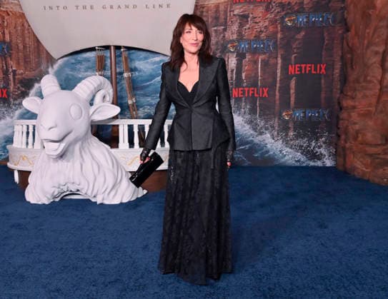 Cast member Katey Sagal attends Netflix s One Piece: Into the Grand Line Season 2 fan event at the United Theater On Broadway in downtown Los Angeles on Thursday, February 26, 2026. Storyline: Follows Monkey D. Luffy and his Straw Hat Pirates as they explore the dangerous Grand Line to find the legendary One Piece treasure and become the Pirate King. The story emphasizes friendship, adventure, and overcoming immense, often dark hardships in a world controlled by a corrupt government.  LAP20260226823 JIMxRUYMEN