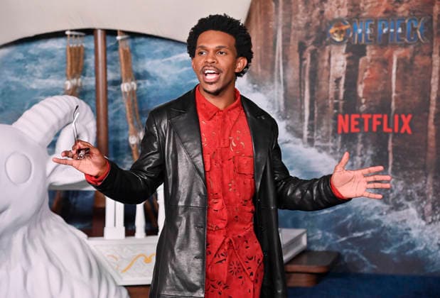 Cast member Camrus Johnson attends Netflix s One Piece: Into the Grand Line Season 2 fan event at the United Theater On Broadway in downtown Los Angeles on Thursday, February 26, 2026. Storyline: Follows Monkey D. Luffy and his Straw Hat Pirates as they explore the dangerous Grand Line to find the legendary One Piece treasure and become the Pirate King. The story emphasizes friendship, adventure, and overcoming immense, often dark hardships in a world controlled by a corrupt government.  LAP20260226833 JIMxRUYMEN