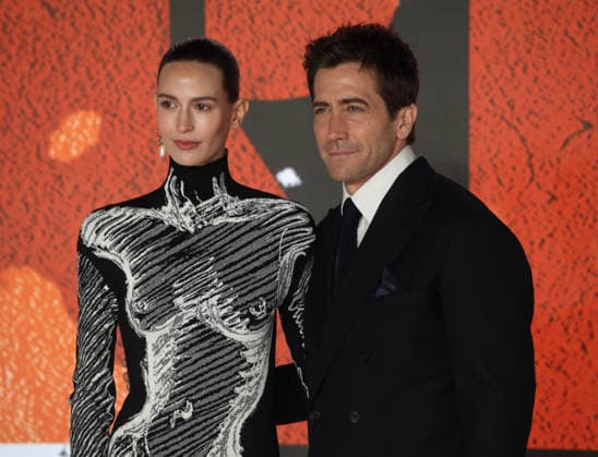 The Bride UK premiere London, UK. Jeanne Cadieu and Jake Gyllenhaal at The Bride UK premiere. Leicester Square. 26th February 2026. LMK11-S270226-001 Steve Bealing Landmark Media 