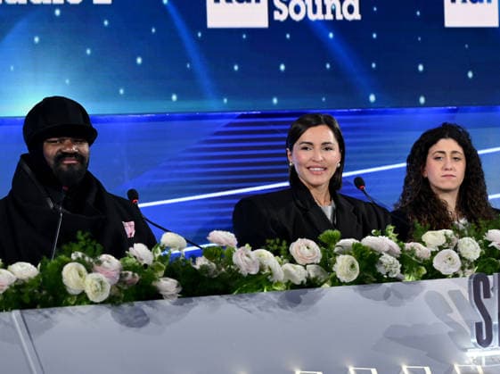 Sanremo, 76th Italian Song Festival - photocall Serana Brancale, Gregory Porter, and Delia - pictured: Serana Brancale, Gregory Porter, and Delia  Copyright: xTerenghi PoolxSanremo02x xipa-agency.netx xPoolxSanremox02x IPA_Agency_IPA72099710