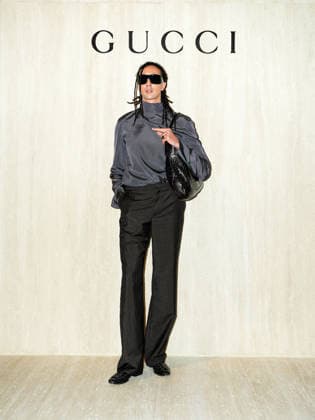 MFW - Guests at GUCCI Runway - Arrivals Ghali at the Gucci Fashion Show during Milan Women s Fashion Week Fall Winter 2026 27 in Milan. Milan, Italy, February 27, 2026. Photo by Riccardo Giordano IPA ABACAPRESS.COM Milan Italy  Copyright: xGiordanoxRiccardo IPA ABACAx