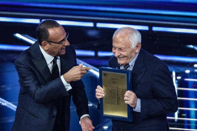 Live Music Show - 76Â° Festival di Sanremo 2026 - 3^ Serata DOMENICO MODUGNO AND CARLO CONTI on stage during the third night of the Festival Sanremo during 76Â° Festival di Sanremo 2026 - 3^ Serata , Live Music Show in Sanremo, Italy, February 27 2026 Sanremo Sanremo Italy Copyright: xRenataxRoattinox xLiveMediax LPM_2317937