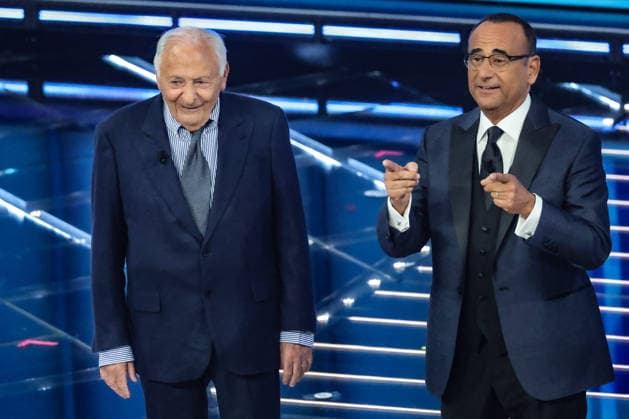 Live Music Show - 76Â° Festival di Sanremo 2026 - 3^ Serata DOMENICO MODUGNO AND CARLO CONTI on stage during the third night of the Festival Sanremo during 76Â° Festival di Sanremo 2026 - 3^ Serata , Live Music Show in Sanremo, Italy, February 27 2026 Sanremo Sanremo Italy Copyright: xRenataxRoattinox xLiveMediax LPM_2317941
