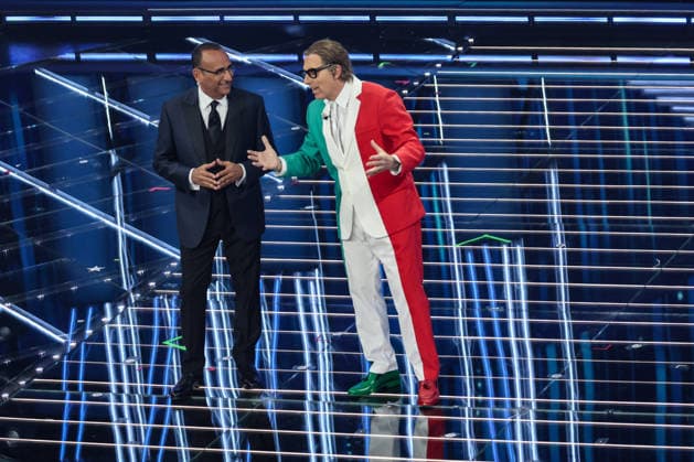 Live Music Show - 76Â° Festival di Sanremo 2026 - 3^ Serata LAPO AND CARLO CONTI on stage during the third night of the Festival Sanremo during 76Â° Festival di Sanremo 2026 - 3^ Serata , Live Music Show in Sanremo, Italy, February 27 2026 Sanremo Sanremo Italy Copyright: xRenataxRoattinox xLiveMediax LPM_2317929