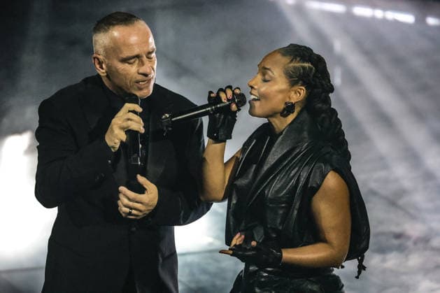Live Music Show - 76Â° Festival di Sanremo 2026 - 3^ Serata ALICIA KEYS AND EROS RAMAZZOTTI RAF on stage during the third night of the Festival Sanremo during 76Â° Festival di Sanremo 2026 - 3^ Serata , Live Music Show in Sanremo, Italy, February 27 2026 Sanremo Sanremo Italy Copyright: xRenataxRoattinox xLiveMediax LPM_2317867