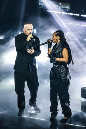 Live Music Show - 76Â° Festival di Sanremo 2026 - 3^ Serata ALICIA KEYS AND EROS RAMAZZOTTI RAF on stage during the third night of the Festival Sanremo during 76Â° Festival di Sanremo 2026 - 3^ Serata , Live Music Show in Sanremo, Italy, February 27 2026 Sanremo Sanremo Italy Copyright: xRenataxRoattinox xLiveMediax LPM_2317869